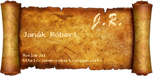 Janák Róbert névjegykártya